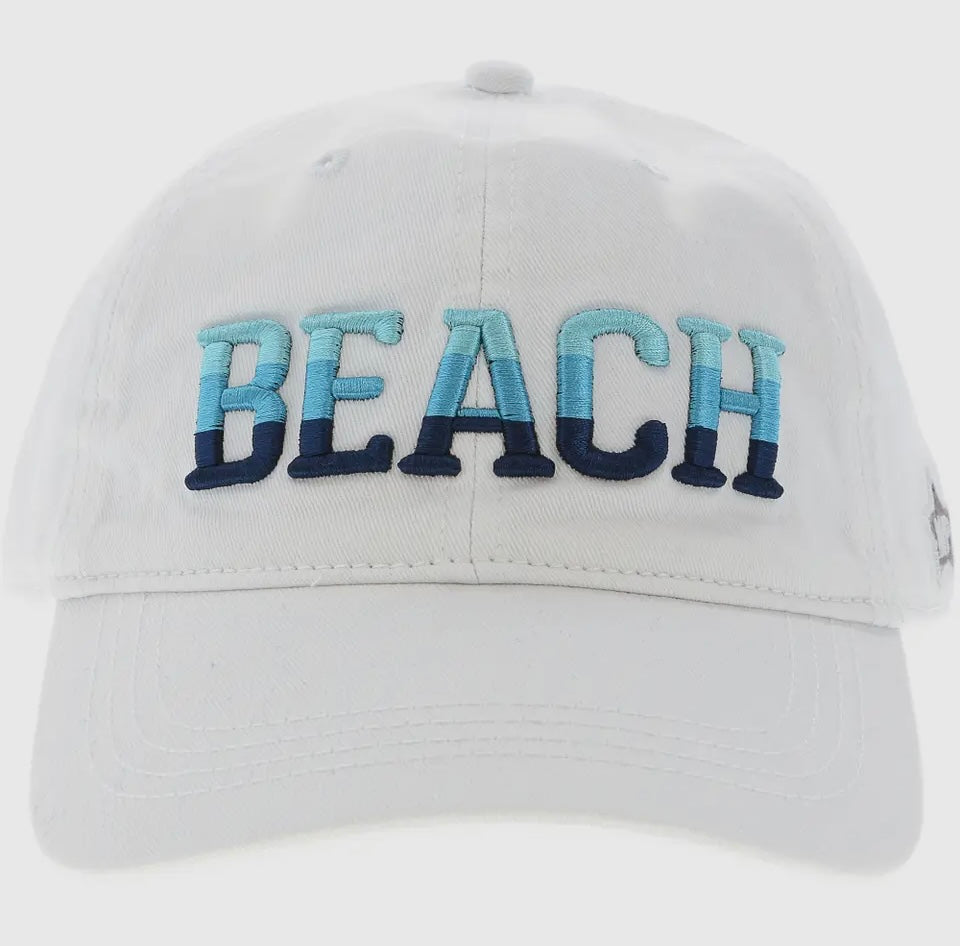 White Beach Baseball Hat